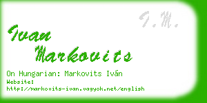 ivan markovits business card