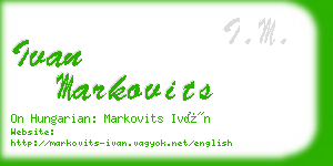 ivan markovits business card